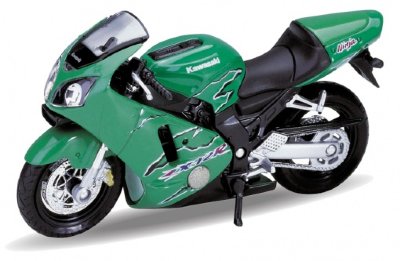 Модель мотоцикла Kawasaki Ninja ZX-12R, 1:18, зеленая, Welly [12167PW] Модель мотоцикла Kawasaki Ninja ZX-12R, 1:18, зеленая, Welly [12167PW]