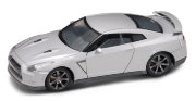 Модель автомобиля Nissan GT-R (R35) 2009, серебристая, 1:43, серия Премиум в пластмассовой коробке, Yat Ming [43203S]