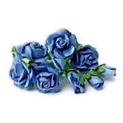 Букет 'Розы и бутоны, синие', 9+1 шт., 1:12, ScrapBerry's [SCB401003-03]