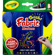 Маркеры для темной ткани (Bright Fabric Markers), 8 цветов, Crayola [58-8176]