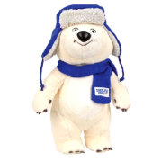 Мягкая игрушка 'Белый Медведь в шапке-ушанке – символ Олимпиады Сочи-2014', 25 см, Sochi2014.ru [GT7040/K25018R1]