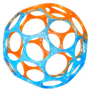 * Мяч оранжево-голубой, полупрозрачный, 9 см, Oball [81005-3]
