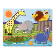 Деревянная игрушка-пазл 'Потрогай и почувствуй - Животные в зоопарке', Melissa&Doug [4328]