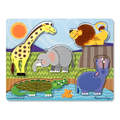 Деревянная игрушка-пазл 'Потрогай и почувствуй - Животные в зоопарке', Melissa&amp;Doug [4328] Деревянная игрушка-пазл 'Потрогай и почувствуй - Животные в зоопарке', Melissa&Doug [4328]