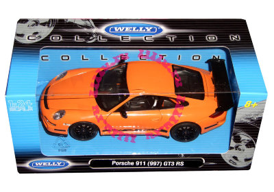 Модель автомобиля Porsche 911 (997) GT3 RS, оранжевая, 1:24, Welly [22495W-O] Модель автомобиля Porsche 911 (997) GT3 RS, оранжевая, 1:24, Welly [22495W-O]