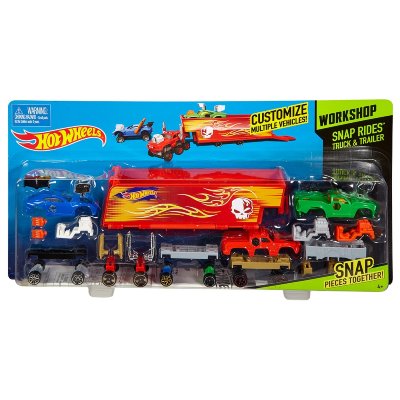 Сборные модели автомобилец-трансформеров 'Грузовик и трейлер' - HW Workshop Snap Rides, Hot Wheels, Mattel [CDY04] Сборные модели автомобилец-трансформеров 'Грузовик и трейлер' - HW Workshop Snap Rides, Hot Wheels, Mattel [CDY04]
