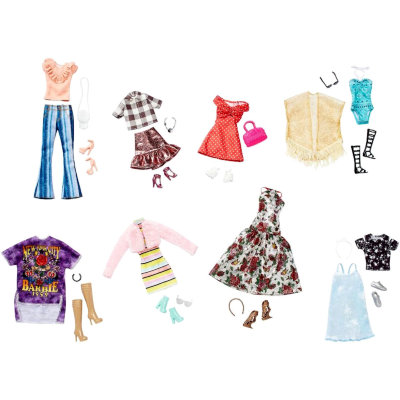 Большой набор одежды для Барби, 8 комплектов, специальный выпуск, Barbie [FPR60] Большой набор одежды для Барби, 8 комплектов, специальный выпуск, Barbie [FPR60]