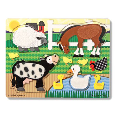 Деревянная игрушка-пазл &#039;Потрогай и почувствуй - Животные на ферме&#039;, Melissa&amp;Doug [4327] Деревянная игрушка-пазл 'Потрогай и почувствуй - Животные на ферме', Melissa&Doug [4327]