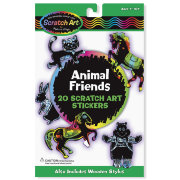 Набор для детского творчества 'Наклейки-гравюры - Наши друзья - животные', Scratch Art, Melissa&Doug [5827]