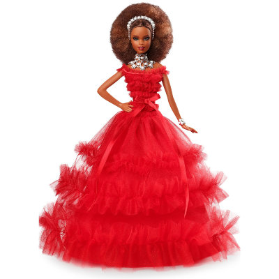 Кукла Барби &#039;Рождество-2018&#039; (2018 Holiday Barbie), афроамериканка, коллекционная, Mattel [FRN70] Кукла Барби 'Рождество-2018' (2018 Holiday Barbie), афроамериканка, коллекционная, Mattel [FRN70]