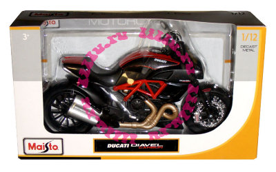 Модель мотоцикла Ducati Diavel Carbon, 1:12, Maisto [31101-04] Модель мотоцикла Ducati Diavel Carbon, 1:12, Maisto [31101-04]