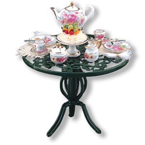 Стол садовый с чайным сервизом, металл+фарфор, 1:12, Reutter Porzellan [001.812/2] Стол садовый с чайным сервизом, металл+фарфор, 1:12, Reutter Porzellan [001.812/2]