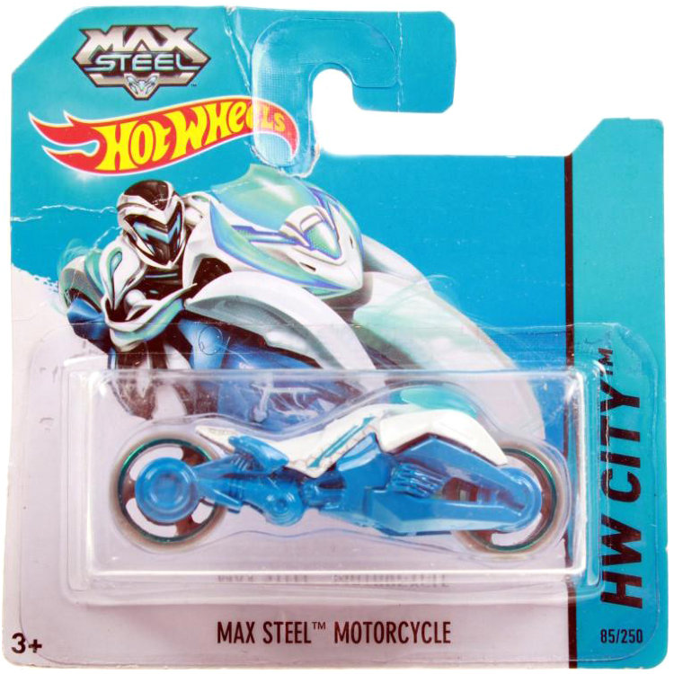 Коллекционная модель мотоцикла Max Steel Motorcycle - HW City 2014, синяя, Hot...