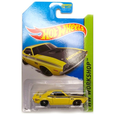 Коллекционная модель автомобиля 1971 Dodge Challenger - HW Workshop 2014, желтая, Hot Wheels, Mattel [BFF18] Коллекционная модель автомобиля 1971 Dodge Challenger - HW Workshop 2014, желтая, Hot Wheels, Mattel [BFF18]
