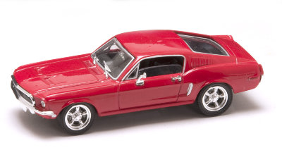 Модель автомобиля Ford Mustang GT 1968, красная, 1:43, серия Премиум в пластмассовой коробке, Yat Ming [43206R] Модель автомобиля Ford Mustang GT 1968, красная, 1:43, серия Премиум в пластмассовой коробке, Yat Ming [43206R]