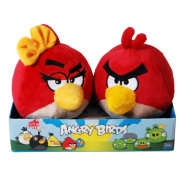 Набор мягких игрушек 'Красные злые птички мальчик и девочка' (Angry Birds - Red Birds), 10 см, Commonwealth Toys [91670-RR]