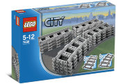 Конструктор "Прямые и закругленные рельсы", серия Lego City [7896]