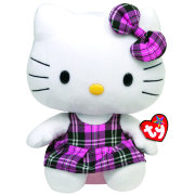 Мягкая игрушка 'Кошечка Hello Kitty в розовом клетчатом платье', 23 см, TY [90110]
