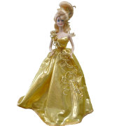 Коллекционная фарфоровая кукла Барби 'Золотая сенсация' (Gold Sensation Barbie), из серии 'The Gold & Silver Porcelain Collection', коллекционная, Mattel [10246]