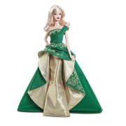 Кукла Барби 'Рождество-2011' (2011 Holiday Barbie), блондинка, коллекционная Pink Label, Mattel [T7914]