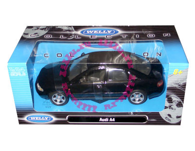 Модель автомобиля Audi A4, черная, 1:24, Welly [22070W] Модель автомобиля Audi A4, черная, 1:24, Welly [22070W]