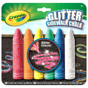 Цветные толстые мелки с блестками для асфальта, 6 штуки, Crayola [51-1216]