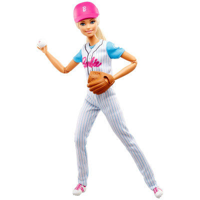 Шарнирная кукла Barbie &#039;Бейсболистка&#039;, из серии &#039;Безграничные движения&#039; (Made-to-Move), Mattel [FRL98] Шарнирная кукла Barbie 'Бейсболистка', из серии 'Безграничные движения' (Made-to-Move), Mattel [FRL98]