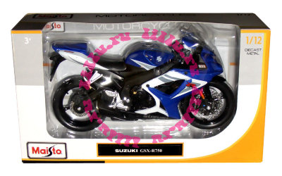 Модель мотоцикла Suzuki GSX-R750, 1:12, Maisto [31101-10] Модель мотоцикла Suzuki GSX-R750, 1:12, Maisto [31101-10]