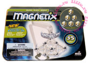 Конструктор магнитный Magnetix - серебристые элементы, 35 деталей, жестяная коробка [28728]
