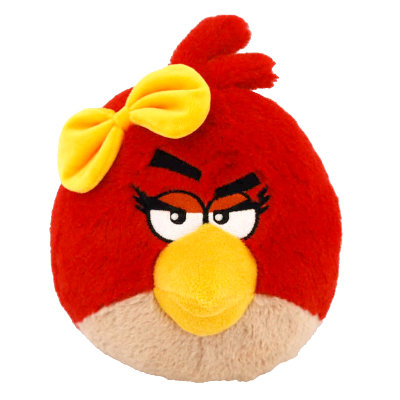 Мягкая игрушка &#039;Красная злая птичка-девочка&#039; (Angry Birds - Red Bird), 12 см, со звуком, Commonwealth Toys [92049-R] Мягкая игрушка 'Красная злая птичка-девочка' (Angry Birds - Red Bird), 12 см, со звуком, Commonwealth Toys [92049-R]