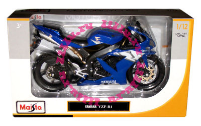 Модель мотоцикла Yamaha YZF-R1, 1:12, синяя, Maisto [31101-12] Модель мотоцикла Yamaha YZF-R1, 1:12, синяя, Maisto [31101-12]
