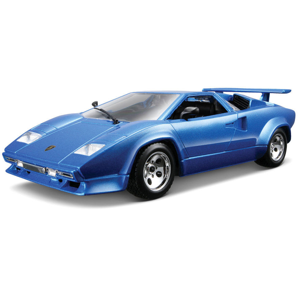 Модель автомобиля Lamborghini Countach 5000 Quattrovalvole 1:24, голубая,  из серии Bijoux Collezione, BBurago [18-22087]