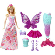 Набор с куклой Барби и тремя нарядами: принцесса, русалка и фея, Barbie, Mattel [DHC39]