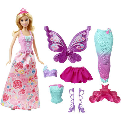 Набор с куклой Барби и тремя нарядами: принцесса, русалка и фея, Barbie, Mattel [DHC39] Набор с куклой Барби и тремя нарядами: принцесса, русалка и фея, Barbie, Mattel [DHC39]