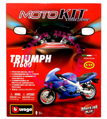Сборная модель мотоцикла Triumph TT600, 1:18, синяя, Bburago [18-55000-03] Сборная модель мотоцикла Triumph TT600, 1:18, синяя, Bburago [18-55000-03]