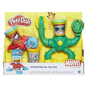 Набор для детского творчества с пластилином 'Человек-паук против Доктора Осьминога' (Spider-Man vs. Doc Ock), из серии 'Баночкоголовые' (Can-Heads), Play-Doh/Hasbro [B9364]