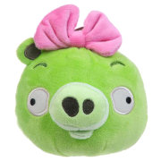 Мягкая игрушка 'Зеленая свинка-девочка' (Angry Birds - Pig), 12 см, со звуком, Commonwealth Toys [92049-P]