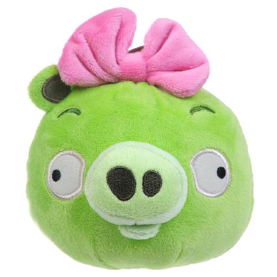 Мягкая игрушка &#039;Зеленая свинка-девочка&#039; (Angry Birds - Pig), 12 см, со звуком, Commonwealth Toys [92049-P] Мягкая игрушка 'Зеленая свинка-девочка' (Angry Birds - Pig), 12 см, со звуком, Commonwealth Toys [92049-P]