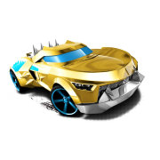 Коллекционная модель автомобиля Growler - HW Racing 2013, золотистая, Hot Wheels, Mattel [X1949]