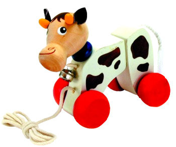 Деревянная игрушка-каталка &#039;Корова&#039;, Benho/Mapacha [YT6196] Деревянная игрушка-каталка 'Корова' [YT6196]