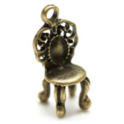 Кукольная миниатюра 'Игрушечный стульчик барокко', бронза, 1:6-1:12, ScrapBerry's [SCB250122838b]