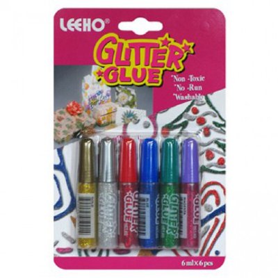 Гель с блестками, Glitter Glue, 6 цветов, Leeho [GG-6B-6] Гель с блестками, Glitter Glue, 6 цветов, Leeho [GG-6B-6]