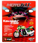 Сборная модель мотоцикла Kawasaki Z1000, 1:18, зеленая, Bburago [18-55000-05]
