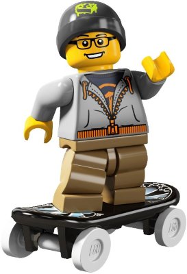 Минифигурка 'Скейтбордист', серия 4 'из мешка', Lego Minifigures [8804-09] Минифигурка 'Скейтбордист', серия 4 'из мешка', Lego Minifigures [8804-09]