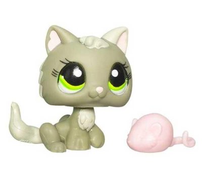 Одиночная зверюшка - Серый Котёнок, Littlest Pet Shop, Hasbro [93075] Одиночная зверюшка - Серый Котёнок, Littlest Pet Shop, Hasbro [93075]