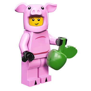 Минифигурка &#039;Человек в костюме свиньи&#039;, серия 12 &#039;из мешка&#039;, Lego Minifigures [71007-14] Минифигурка 'Человек в костюме свиньи', серия 12 'из мешка', Lego Minifigures [71007-14]