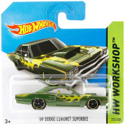 Коллекционная модель автомобиля Dodge Coronet Superbee 1969 - HW Workshop 2014, зеленая, Hot Wheels, Mattel [BFD91]