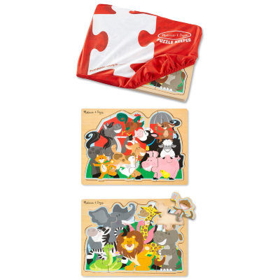 Набор деревянных пазлов 'Животные фермы и зоопарка', Melissa&amp;Doug [9975] Набор деревянных пазлов 'Животные фермы и зоопарка', Melissa&Doug [9975]