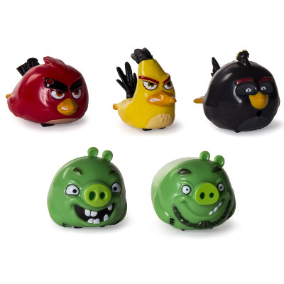 Комплект из 5 игрушек-машинок 'Злые птички' (Angry Birds), из серии Angry Birds Speedsters, Spin Master [90508] Игрушка-машинка 'Красная злая птичка' (Angry Birds - Red Bird), из серии Angry Birds Speedsters, Spin Master [72895]