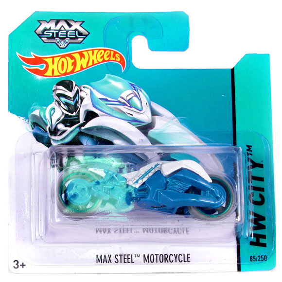 Коллекционная модель мотоцикла Max Steel Motorcycle - HW City 2014, синяя, Hot...